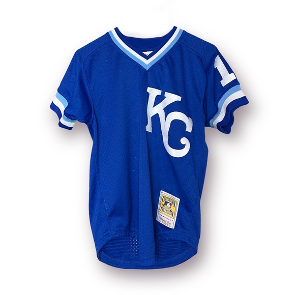 Mitchell & Ness KC Royals Baseball Jersey 36(S) Blue - Picture 1 of 5